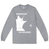 Heather Grey MN Minnesota Fishing T Gift for Fishermen and Anglers Long Sleeve Tee - longCreatives