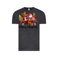 Vintage Black merry christmas truck gnomies Vintage Tee - CowGirlArtShop