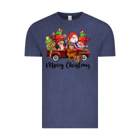 Vintage Denim merry christmas truck gnomies Vintage Tee - CowGirlArtShop