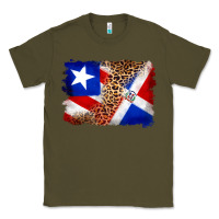 Army Green puerto rico and dominican republic flag Classic Tee - Artiststas