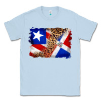 Dusty Blue puerto rico and dominican republic flag Classic Tee - Artiststas