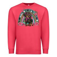 Cardinal dachshund dog pink  floral rainbow Premium Sweatshirt - BarkalooDesign