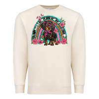 Sandshell dachshund dog pink  floral rainbow Premium Sweatshirt - BarkalooDesign