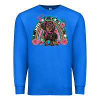 True Royal dachshund dog pink  floral rainbow Premium Sweatshirt - BarkalooDesign