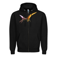 Black dinosaur pterodactyl Zipper Hoodie - Artiststas