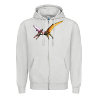 Dove Grey dinosaur pterodactyl Zipper Hoodie - Artiststas