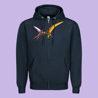 Dinosaur Pterodactyl Zipper Hoodie Designed By Artiststas