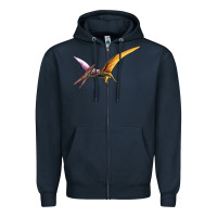 Navy dinosaur pterodactyl Zipper Hoodie - Artiststas