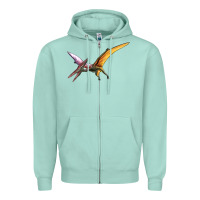 Seafoam dinosaur pterodactyl Zipper Hoodie - Artiststas