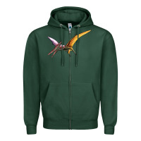 Sports Green dinosaur pterodactyl Zipper Hoodie - Artiststas