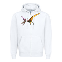 White dinosaur pterodactyl Zipper Hoodie - Artiststas
