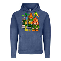 Vintage Denim St. Patrick's Day gnomies with heart Vintage Hoodie - HowdyJamesFarm