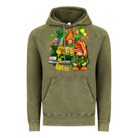 Vintage Olive St. Patrick's Day gnomies with heart Vintage Hoodie - HowdyJamesFarm