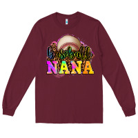 Burgundy baseball nana Long Sleeve Tee - OliviaCreatesArt