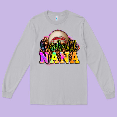 Baseball Nana Long Sleeve Tee Designed By Oliviacreatesart