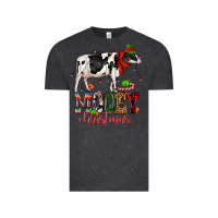 Vintage Black mooey christmas cow Vintage Tee - CowGirlArtShop