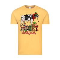 Vintage Mustard mooey christmas cow Vintage Tee - CowGirlArtShop