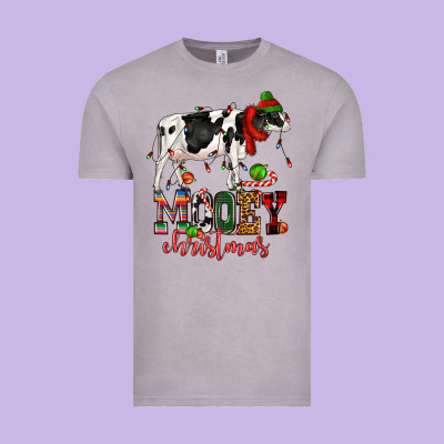 Mooey Christmas Cow Vintage Tee Designed By Cowgirlartshop