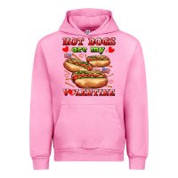 Fuchsia Pink hot dogs are my valentine Urban Hoodie - AdoDesignShop