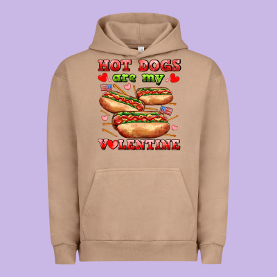 Hot Dogs Are My Valentine Urban Hoodie Designed By Adodesignshop
