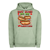 Pigment Oil Green hot dogs are my valentine Urban Hoodie - AdoDesignShop