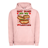 Pigment Salmon hot dogs are my valentine Urban Hoodie - AdoDesignShop
