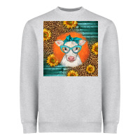 Heather Grey charolais cow Heavyweight Sweatshirt - LillyAllenDesigns