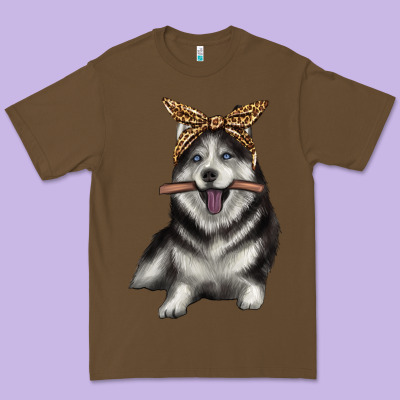 Alaskan Husky With Bandeau Premium Tee Designed By Texasbilliewilder