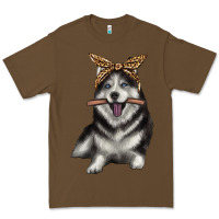 Cacao alaskan husky with bandeau Premium Tee - texasbilliewilder