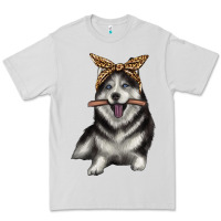 Dove Grey alaskan husky with bandeau Premium Tee - texasbilliewilder