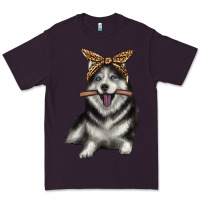 Plum alaskan husky with bandeau Premium Tee - texasbilliewilder