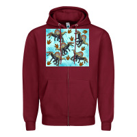 Burgundy spinosaurus Zipper Hoodie - Artiststas