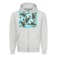 Dove Grey spinosaurus Zipper Hoodie - Artiststas