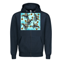 Navy spinosaurus Zipper Hoodie - Artiststas