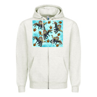 Oatmeal Heather spinosaurus Zipper Hoodie - Artiststas