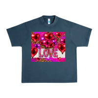 Midnight Navy love heart shaped balloons tumbler hjf Urban Heavy Tee - HowdyJamesFarm