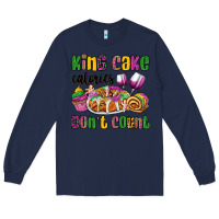 Navy king cake calories don't count mardi gras Long Sleeve Tee - OliviaCreatesArt