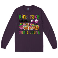 Plum king cake calories don't count mardi gras Long Sleeve Tee - OliviaCreatesArt
