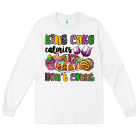 White king cake calories don't count mardi gras Long Sleeve Tee - OliviaCreatesArt