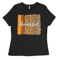 Black Thankful Brushstrokes Ladies Tee - texasbilliewilder