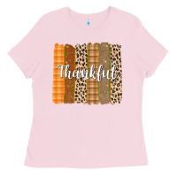Bubblegum Pink Thankful Brushstrokes Ladies Tee - texasbilliewilder