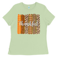 Matcha Thankful Brushstrokes Ladies Tee - texasbilliewilder