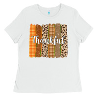 White Thankful Brushstrokes Ladies Tee - texasbilliewilder