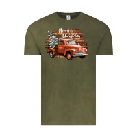 Vintage Olive merry christmas truck Vintage Tee - CowGirlArtShop