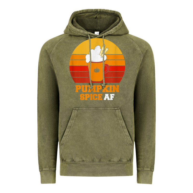 Pumpkin Spice Af Retro Vintage Background Happy Halloween Vintage Hoodie by longCreatives | Teevron