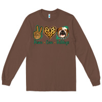 Chestnut Peace Love Bulldog Long Sleeve Tee - Jasminsmagicworld