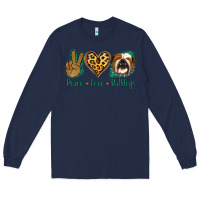 Navy Peace Love Bulldog Long Sleeve Tee - Jasminsmagicworld