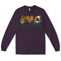 Plum Peace Love Bulldog Long Sleeve Tee - Jasminsmagicworld