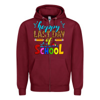 Burgundy happy last day of school Zipper Hoodie - Artiststas