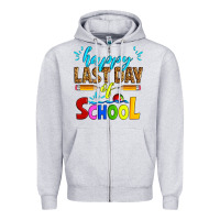 Heather Grey happy last day of school Zipper Hoodie - Artiststas